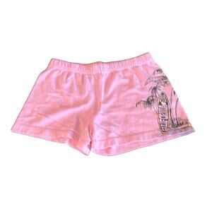 Athletic Works Girls S 6/6X Pink Knit Shorts Palm Tree Beach Y2K